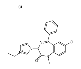 7-chloro-3-(3-ethylimidazol-3-ium-1-yl)-1-methyl-5-phenyl-3H-1,4-benzodiazepin-2-one,chloride Structure