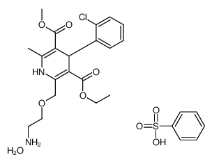 benzenesulfonic acid,3-O-ethyl 5-O-methyl 2-(2-aminoethoxymethyl)-4-(2-chlorophenyl)-6-methyl-1,4-dihydropyridine-3,5-dicarboxylate,hydrate Structure