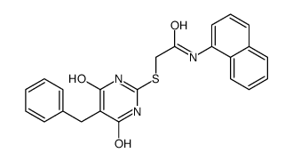 2-[(5-benzyl-4-hydroxy-6-oxo-1H-pyrimidin-2-yl)sulfanyl]-N-naphthalen-1-ylacetamide Structure