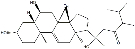 (20ξ,24ξ)-3β,6α,20-Trihydroxy-5α-ergost-9(11)-en-23-one Structure