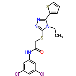 N-(3,5-Dichlorophenyl)-2-{[4-ethyl-5-(2-thienyl)-4H-1,2,4-triazol-3-yl]sulfanyl}acetamide结构式