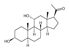 3β,11α-dihydroxy-5α-pregnan-20-one结构式