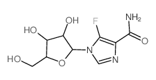 1-[3,4-dihydroxy-5-(hydroxymethyl)oxolan-2-yl]-5-fluoro-imidazole-4-carboxamide结构式