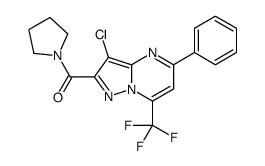 [3-chloro-5-phenyl-7-(trifluoromethyl)pyrazolo[1,5-a]pyrimidin-2-yl]-pyrrolidin-1-ylmethanone Structure