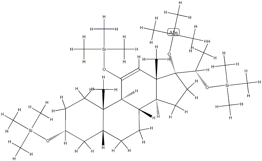 [[(20S)-5β-Pregn-11-ene-3α,11,17,20-tetryl]tetra(oxy)]tetrakis(trimethylsilane)结构式