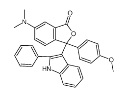 3-(p-methoxyphenyl)-3-(2-phenylindole-3-yl)-6-dimethylaminophthalide Structure