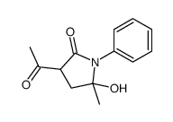 3-acetyl-5-hydroxy-5-methyl-1-phenylpyrrolidin-2-one结构式