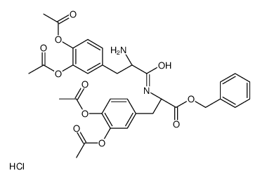 benzyl (2S)-2-[[(2S)-2-amino-3-(3,4-diacetyloxyphenyl)propanoyl]amino]-3-(3,4-diacetyloxyphenyl)propanoate,hydrochloride Structure