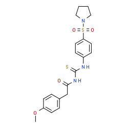 2-(4-methoxyphenyl)-N-({[4-(1-pyrrolidinylsulfonyl)phenyl]amino}carbonothioyl)acetamide结构式