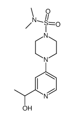 4-[2-(1-Hydroxy-ethyl)-pyridin-4-yl]-piperazine-1-sulfonic acid dimethylamide结构式