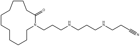 12-[(10-Cyano-4,8-diazadecan-1-yl)amino]dodecanoic acid lactam结构式