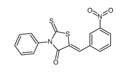 5-[(3-nitrophenyl)methylidene]-3-phenyl-2-sulfanylidene-1,3-thiazolidin-4-one结构式