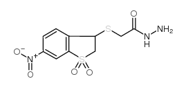 2-[(6-硝基-1,1-二氧代-2,3-二氢-1H-1-苯并噻吩-3-基)磺酰基]乙酰肼结构式