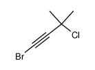 1-bromo-3-chloro-3-methyl-but-1-yne Structure