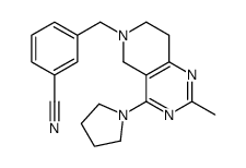 3-[(2-methyl-4-pyrrolidin-1-yl-7,8-dihydro-5H-pyrido[4,3-d]pyrimidin-6-yl)methyl]benzonitrile结构式