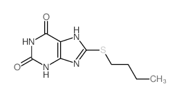 1H-Purine-2, 6-dione, 8- (butylthio)-3,7-dihydro-结构式