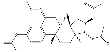 3,16α,17β-Triacetoxyestra-1,3,5(10)-trien-6-one O-methyl oxime structure