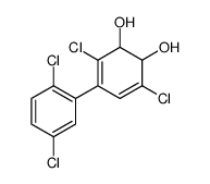 3,6-dichloro-4-(2,5-dichlorophenyl)cyclohexa-3,5-diene-1,2-diol结构式