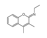 2-(Ethylimino)-3,4-dimethyl-2H-benzopyran结构式