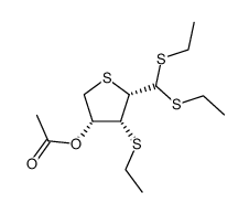 4-O-acetyl-2,5-epithio-3-S-ethyl-3-thio-D-arabinose diethyl dithioacetal Structure