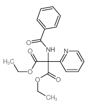 Propanedioic acid,2-(benzoylamino)-2-(2-pyridinyl)-, 1,3-diethyl ester Structure