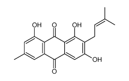 1,3,8-Trihydroxy-6-methyl-2-(3-methyl-2-butenyl)-9,10-anthraquinone结构式