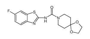 N-(6-fluorobenzo[d]thiazol-2-yl)-1,4-dioxa-8-azaspiro[4.5]decane-8-carboxamide结构式