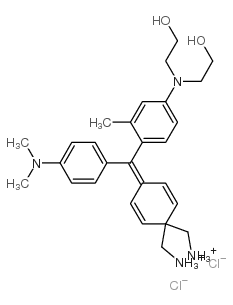 [4-[[4-[bis(2-hydroxyethyl)amino]-o-tolyl][4-(dimethylamino)phenyl]methylene]cyclohexa-2,5-dien-1-ylidene]dimethylammonium chloride结构式