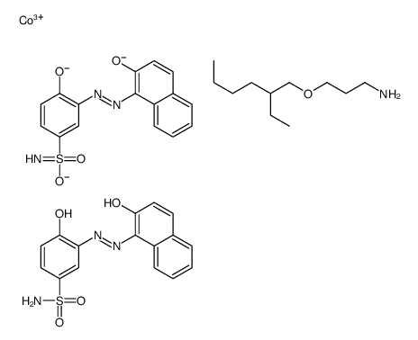 hydrogen bis[4-hydroxy-3-[(2-hydroxy-1-naphthyl)azo]benzenesulphonamidato(2-)]cobaltate(1-), compound with 3-[(2-ethylhexyl)oxy]propylamine (1:1)结构式