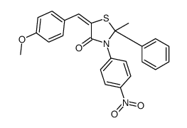 (5E)-5-[(4-methoxyphenyl)methylidene]-2-methyl-3-(4-nitrophenyl)-2-phenyl-1,3-thiazolidin-4-one结构式