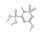 3-dimethoxyphosphoryl-5-methoxy-2-methyl-1,2,4,6-thiatriazine 1,1-dioxide结构式