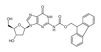 2'-deoxy-N2-((9H-fluoren-9-ylmethoxy)carbonyl)guanosine结构式
