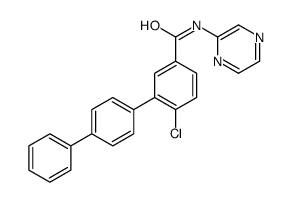 4-chloro-3-(4-phenylphenyl)-N-pyrazin-2-ylbenzamide结构式