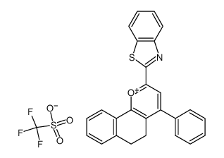 2-(benzo[d]thiazol-2-yl)-4-phenyl-5,6-dihydrobenzo[h]chromen-1-ium trifluoromethanesulfonate Structure