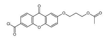 3-(6-carbonochloridoyl-9-oxoxanthen-2-yl)oxypropyl acetate Structure