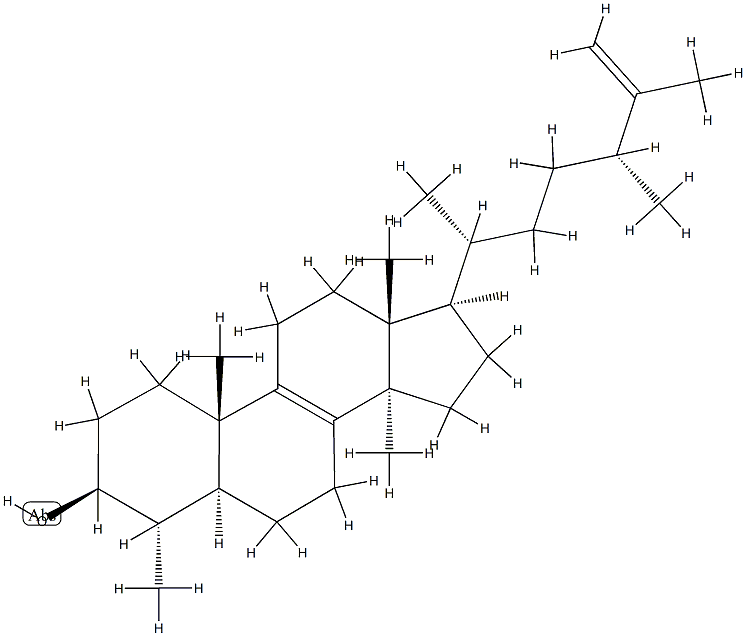 (14α,24R)-4α,14-Dimethyl-5α-ergosta-8,25-dien-3β-ol结构式