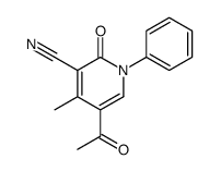 5-acetyl-4-methyl-2-oxo-1-phenylpyridine-3-carbonitrile结构式