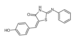 2-anilino-5-[(4-hydroxyphenyl)methylidene]-1,3-thiazol-4-one结构式