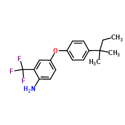 4-[4-(2-Methyl-2-butanyl)phenoxy]-2-(trifluoromethyl)aniline Structure