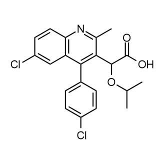 2-(6-Chloro-4-(4-chlorophenyl)-2-methylquinolin-3-yl)-2-isopropoxyacetic acid Structure