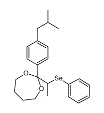 2-[4-(2-methylpropyl)phenyl]-2-(1-phenylselanylethyl)-1,3-dioxepane结构式