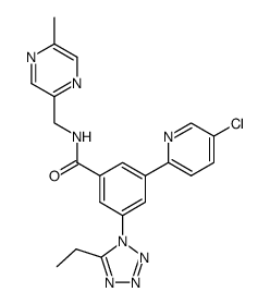 3-(5-chloropyridin-2-yl)-5-(5-ethyltetrazol-1-yl)-N-(5-methylpyrazin-2-ylmethyl)benzamide结构式
