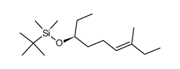 tert-Butyl-((E)-(S)-1-ethyl-5-methyl-hept-4-enyloxy)-dimethyl-silane结构式