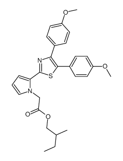 2-methylbutyl 2-[2-[4,5-bis(4-methoxyphenyl)-1,3-thiazol-2-yl]pyrrol-1-yl]acetate Structure
