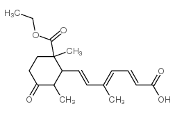 5-methyl-7-(2,6-dimethyl-6-ethoxycarbonyl-3-oxo-1-cyclohexyl)-2,4,6-heptatrienoic acid Structure