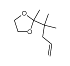 2-methyl-2-(1,1-dimethylbut-3-enyl)-1,3-dioxolane结构式