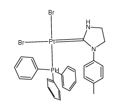 cis-Br2Pt(CN(C6H4-p-Me)CH2CH2N(H))2结构式