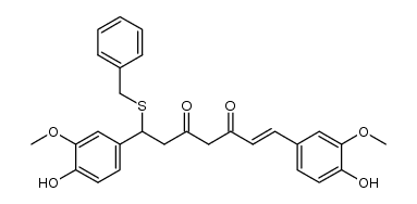 (E)-7-(benzylthio)-1,7-bis(4-hydroxy-3-methoxyphenyl)hept-1-ene-3,5-dione结构式