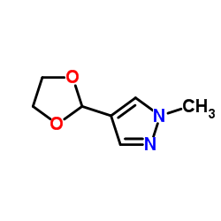 1H-Pyrazole,4-(1,3-dioxolan-2-yl)-1-methyl-结构式