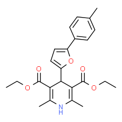 diethyl 2,6-dimethyl-4-(5-(p-tolyl)furan-2-yl)-1,4-dihydropyridine-3,5-dicarboxylate structure